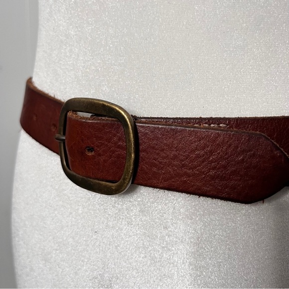 Old Navy Men's Brown Italian Leather Belt Casual Size M made in USA - Picture 3 of 7
